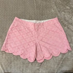 Pink Lilly Pulitzer Eyelet Scalloped Shorts